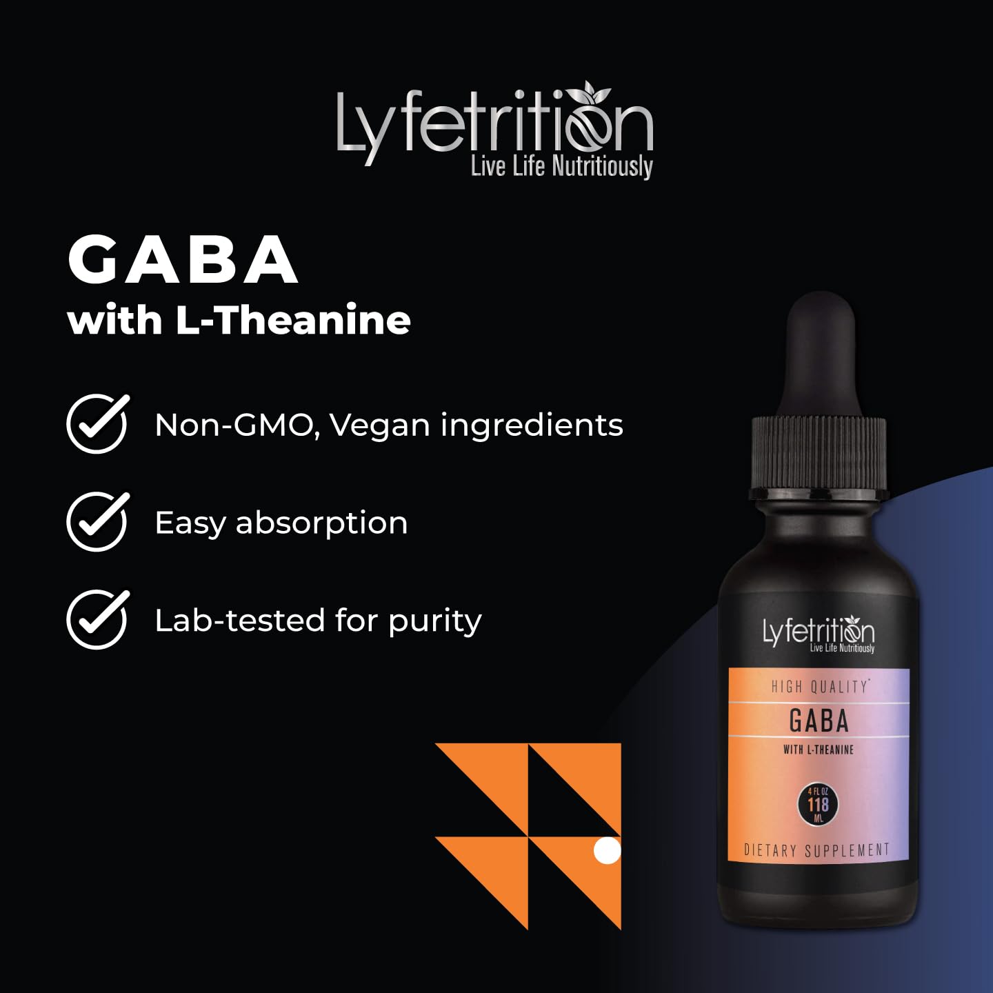 Lyfetrition GABA with L-Theanine, Ginkgo Biloba (Salisburia biloba) Extract, Organic Peruvian MACA Root (Lepidium meyenii) Extract, 118 ml, 4 FL Oz Liquid, 220 Servings, Made in USA, Quick Absorption Lyfetrition buy supplements Au
