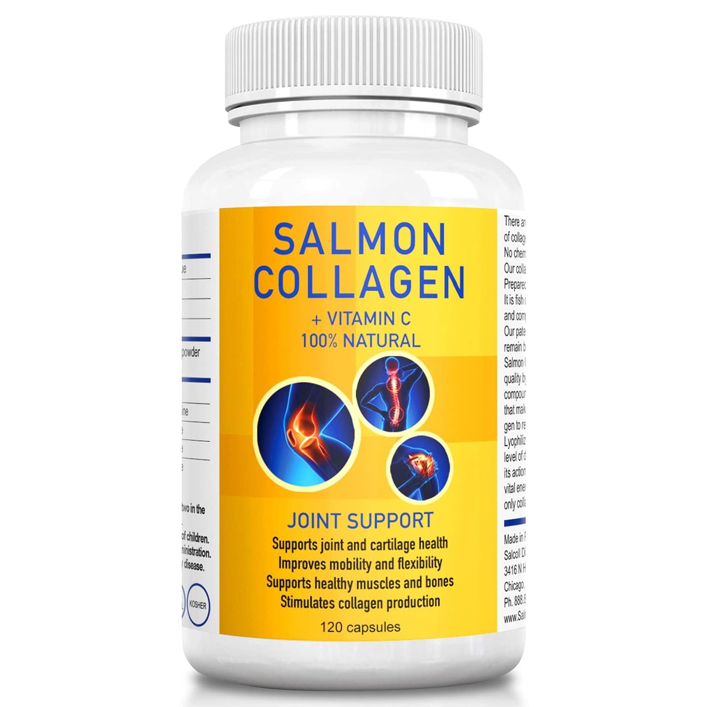 Salcoll Premium Marine Collagen Capsules, 120 Count, Fish Collagen Supplement for Joint Support, Skin, Hair & Nails Salcoll buy supplements Au