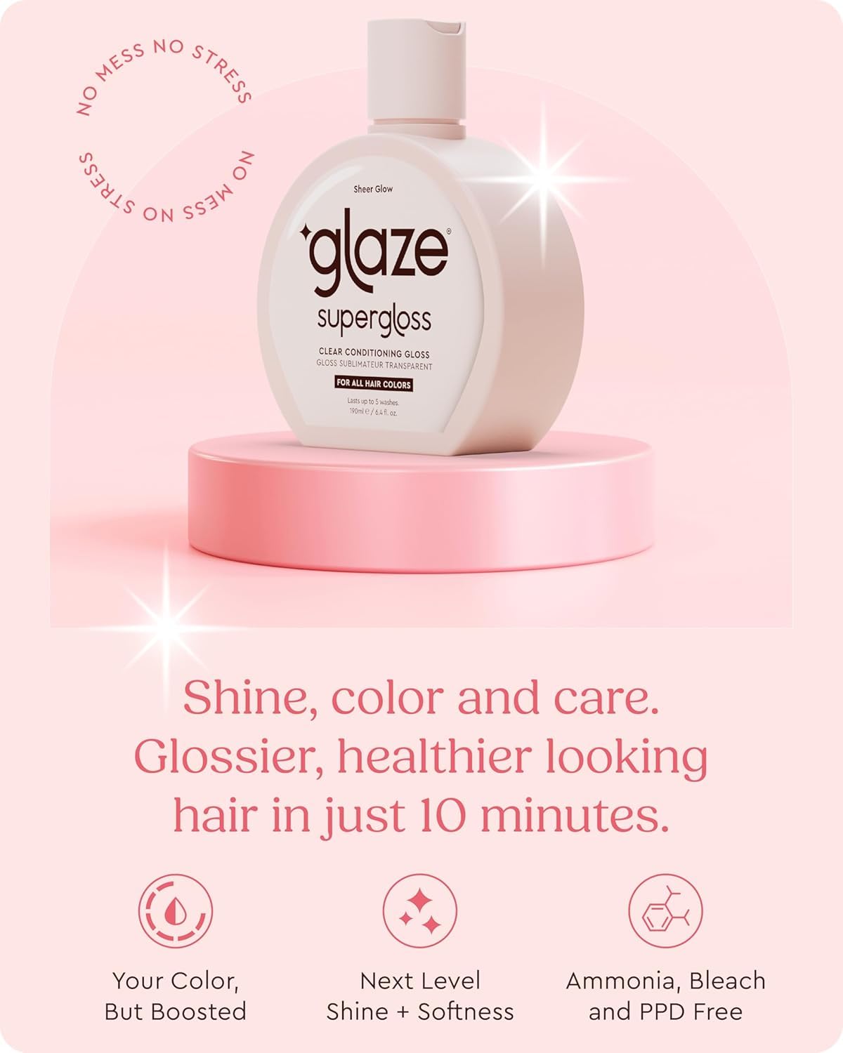 Glaze Supergloss Sheer Glow Clear Hair Gloss Mini – Smooths, Lightweight, Adds Mirror Shine & Improves the look of Damaged Hair – Travel Size 1.7 oz glazeBuy Supplements Australia