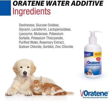Pet King Brands ZYMOX Oratene Enzymatic Brushless Oral Care Water Additive, 8oz