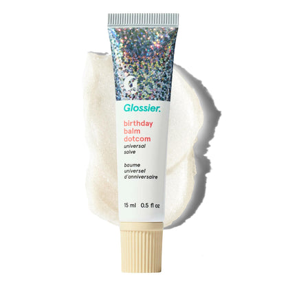 Glossier Balm Dotcom Hydrating Lip Balm - Universal Salve, Up to 12Hr Moisture - Lanolin, Beeswax & Castor Oil for Dry Lips, Cuticles & Skin - Birthday, Clear Soft Shimmer, 15ml GlossierBuy Supplements Australia