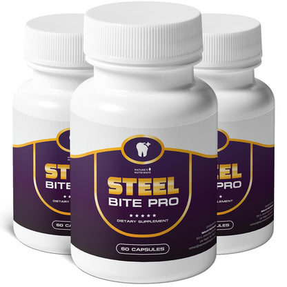Steel Bite Pro – 23 Plant-Based Ingredients – 60 Ct, 1 Month Supply | 23 plant-based ingredients with Zinc & Turmeric | Non-GMO, Made in USA | Easy-to-swallow oral-care capsule