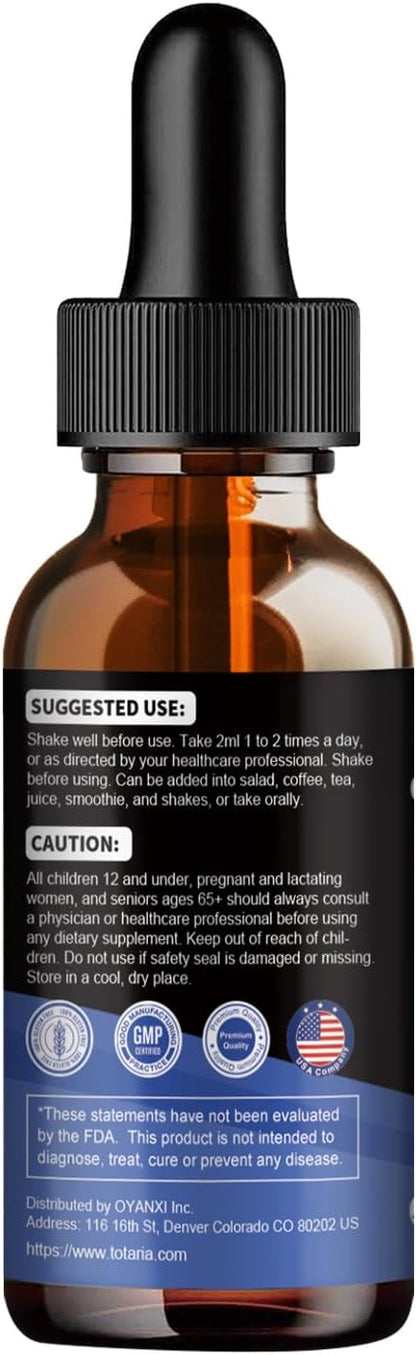 Totaria cortisol Supplement Liquid Drops Hormone Balance for Women Men with Magnesium Complex,Ashwagandha,Rhodiola Rosea,L Theanine,Phosphatidylserine Supplements Mood, Focus, Sleep Support 2 FL.OZ