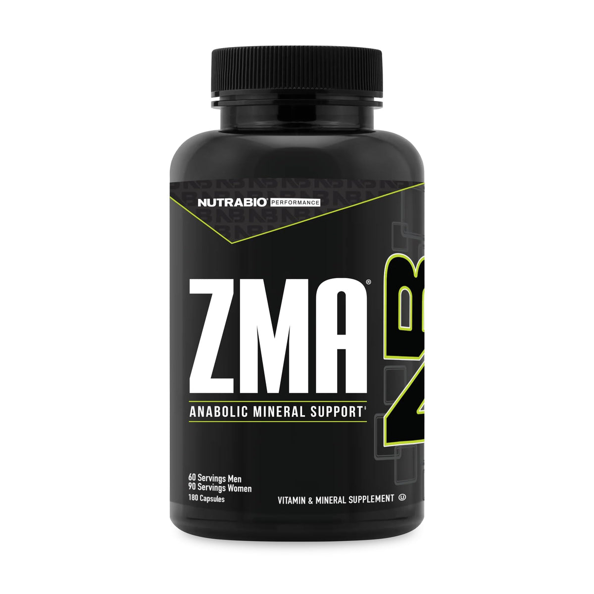 NutraBio ZMA Supplements for Men & Women- Zinc Magnesium Supplements to Support Hormone Levels, Peak Performance, Sleep, Muscle Recovery, Immune Health, 180 Ct.