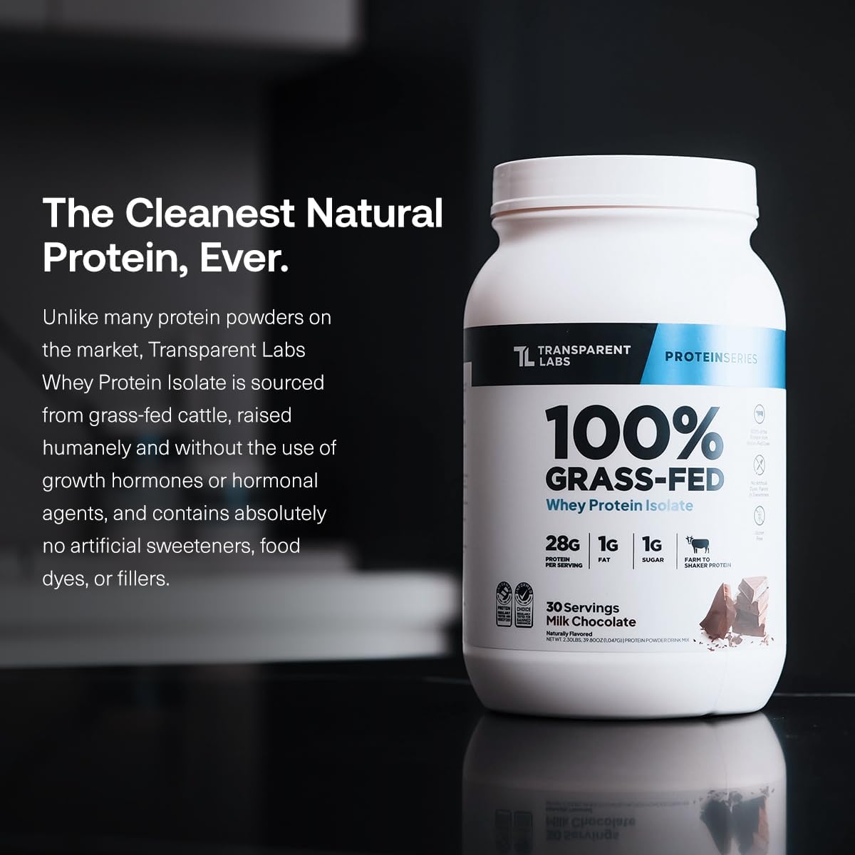 Transparent Labs Grass-Fed Whey Protein Isolate, French Vanilla, Creatine HMB, Unflavored