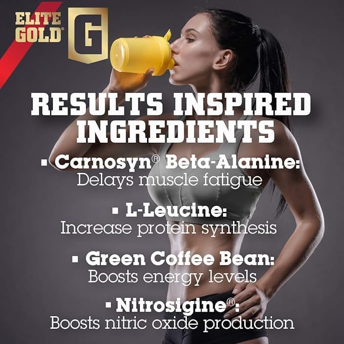 Elite Gold Amino Uptake, Blueberry Lemonade, Amino Energy, Hydration, Beta Alanine, Energy Drink, Beta Alanine, L Citrulline, 8.46 oz Tub (30 Servings)