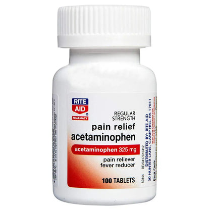 Rite Aid Regular Strength Pain Relief Acetaminophen, 325mg - 100 Tablets | Pain Reliever and Fever Reducer | Joint Pain Relief | Muscle Pain Relief | Arthritis Pain Relief | Back Pain Relief Products Rite AidBuy Supplements Australia