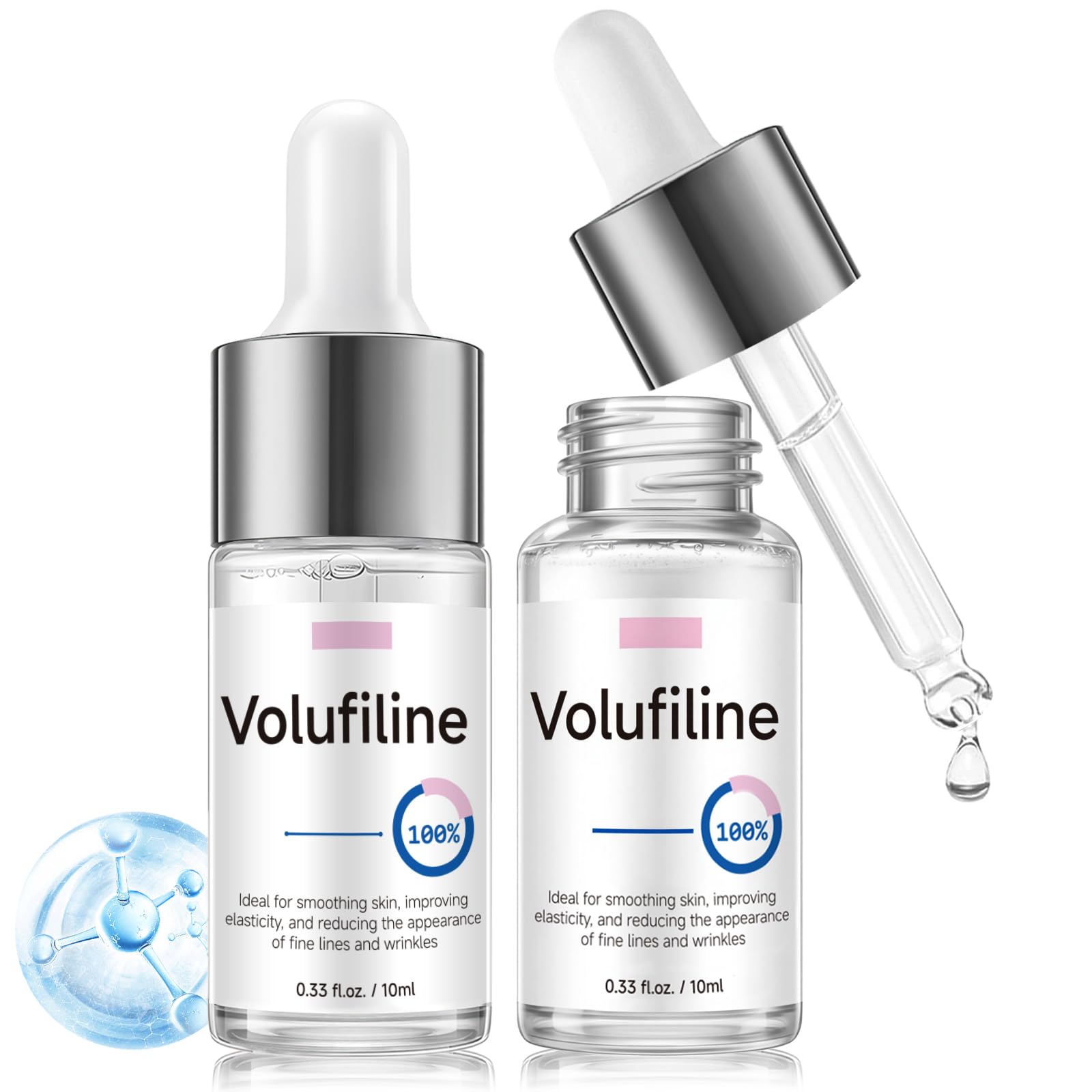 Volufiline Serum, Volufiline Under Eye Serum, Cosmetic Grade Ampoule for Skin Elasticity Improvement, Face & Body Fine Lines, Hydrating Texture, 10ml*2 GUDE GUDEBuy Supplements Australia