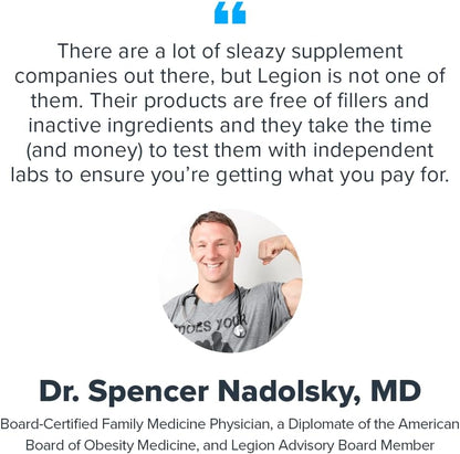 LEGION Triton Fish Oil Capsules - Triple Strength Omega 3 Essential Fatty Acids with Vitamin E & Lemon Oil for Maximum Absorption, Freshness & Purity - 2400mg EPA & DHA Per Serving, 30 Svgs