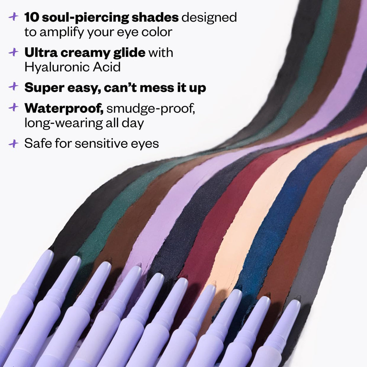 Kosas Soulgazer Gel Eyeliner (Enigma) - Waterproof, Smudge-Proof Pen with Hyaluronic Acid - Retractable Eyeliner Pencil with Sharpener & Smudger, Long-Lasting - Blackened Blue Satin KosasBuy Supplements Australia