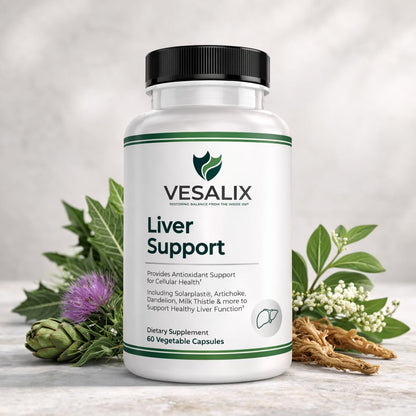VESALIX Liver Support Supplement for Adults 40+ – Milk Thistle, Artichoke & Dandelion with Digestive Enzymes – Supports Digestion & Cellular Health – 60 Vegetarian Capsules VESALIXBuy Supplements Australia