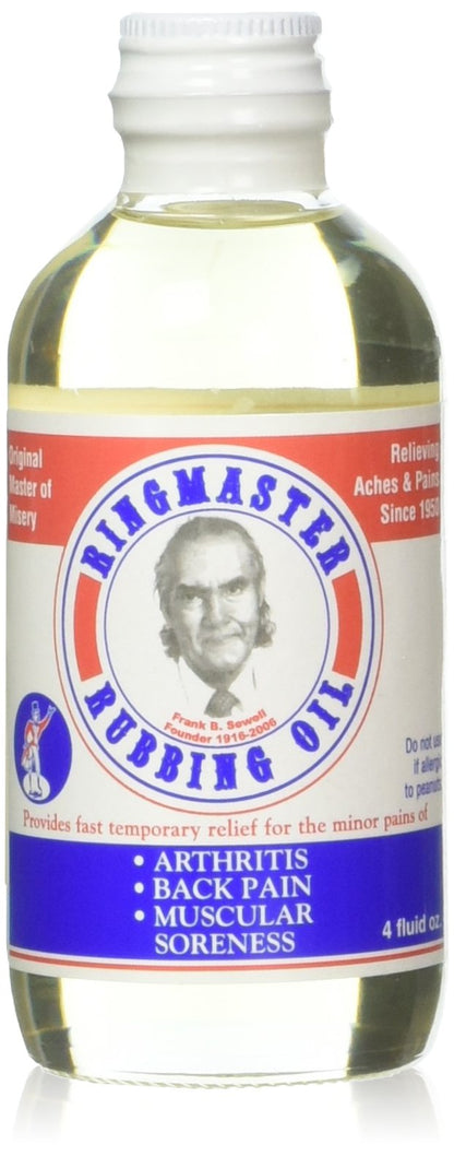 Ringmaster Rubbing Oil – 4 oz Massage Oil for Pain Relief and Muscle Recovery – Warming, Fast Absorbing, Non-Greasy Formula for Sore Muscles and Joint Comfort Ringmaster Rubbing OilBuy Supplements Australia
