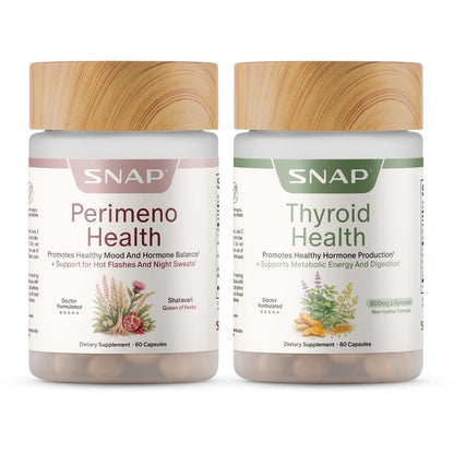 Snap Supplements Perimeno Health Perimenopause Supplements for Women, 60 Ct | Botanical Complex with Shatavari for Hormone Balance and Harmony, Mood and Vitality, Perimenopause Support for Women