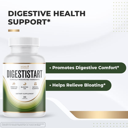 DigestiStart – Wild Yam, Poria Cocos & Bacopa – 30 Ct, 1 Month Supply | Wild Yam, Poria Cocos & Bacopa Monnieri | Non-GMO, Made in USA | Easy-to-take daily capsule