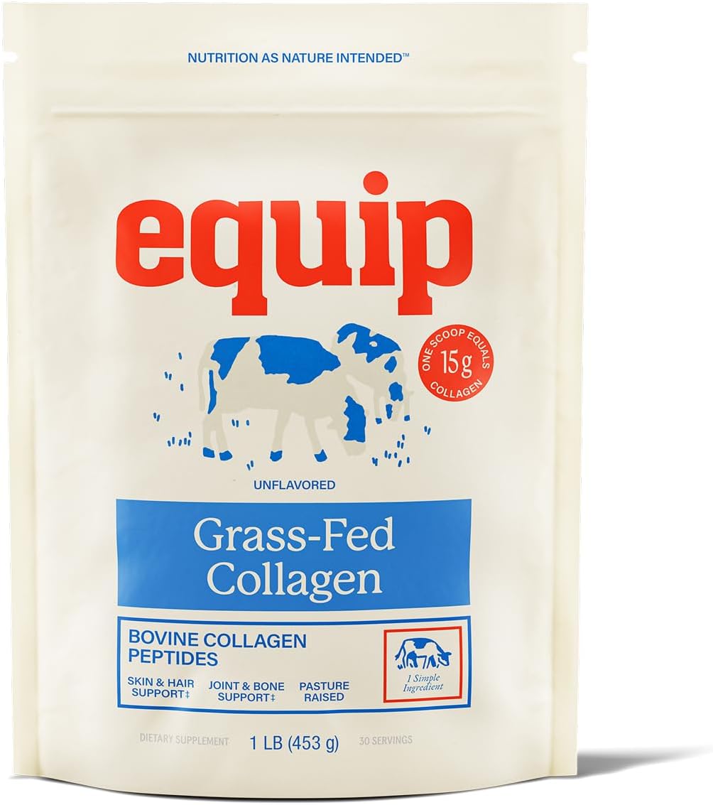 Equip Foods Prime Protein Powder Chocolate & Grass Fed Collagen Powder Unflavored