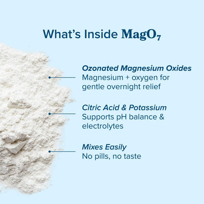 nbpure MagO7 - Natural Colon Cleanse & Detox Powder - Occasional Constipation Relief, Stool Softener, & Bloating Support for Men & Women - Ozonated Magnesium Oxide, 150 Gram nbpure buy supplements Au