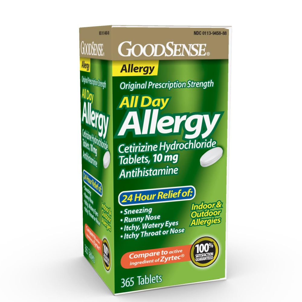 GoodSense 24 Hour Allergy Relief, Cetirizine Hydrochloride Tablets, 10 mg, Antihistamine GoodSense buy supplements Au