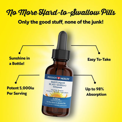Passion 4 Life Liquid Multivitamin Plus Organic Liquid D3K2 Omega 3