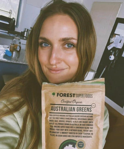 Certified Organic Australian Greens Whole Food Blend | 7 Incredible Whole Foods | No fillers or additives Forest Super Foods buy supplements Au