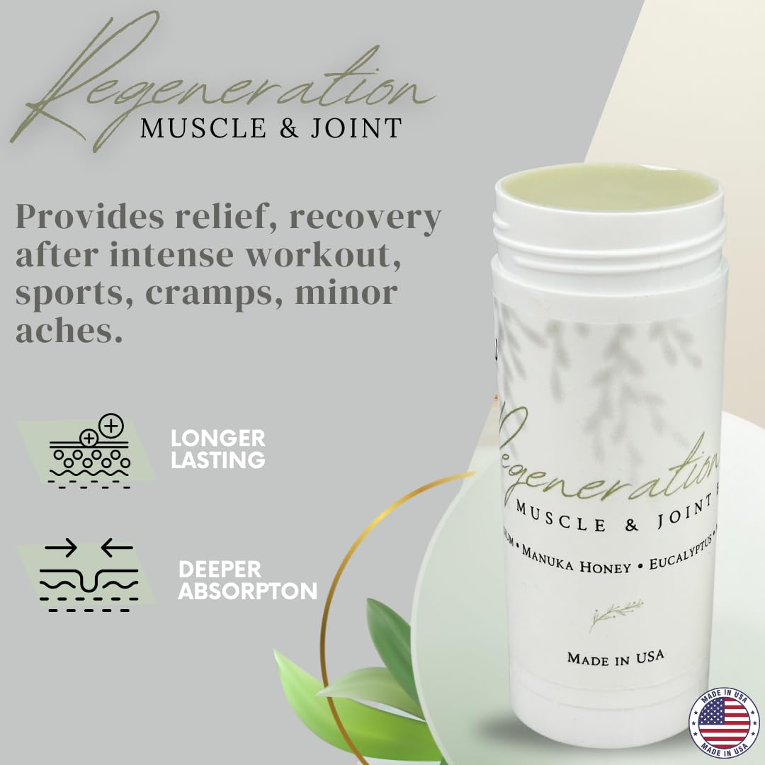 KANU Regeneration Muscle and Joint Soothing Balm Proprietary Blend of Magnesium, Manuka Honey, Eucalyptus & Menthol - Maximum Strength Formula for Aches- All Natural Ingredients-Made in The USA KANUBuy Supplements Australia
