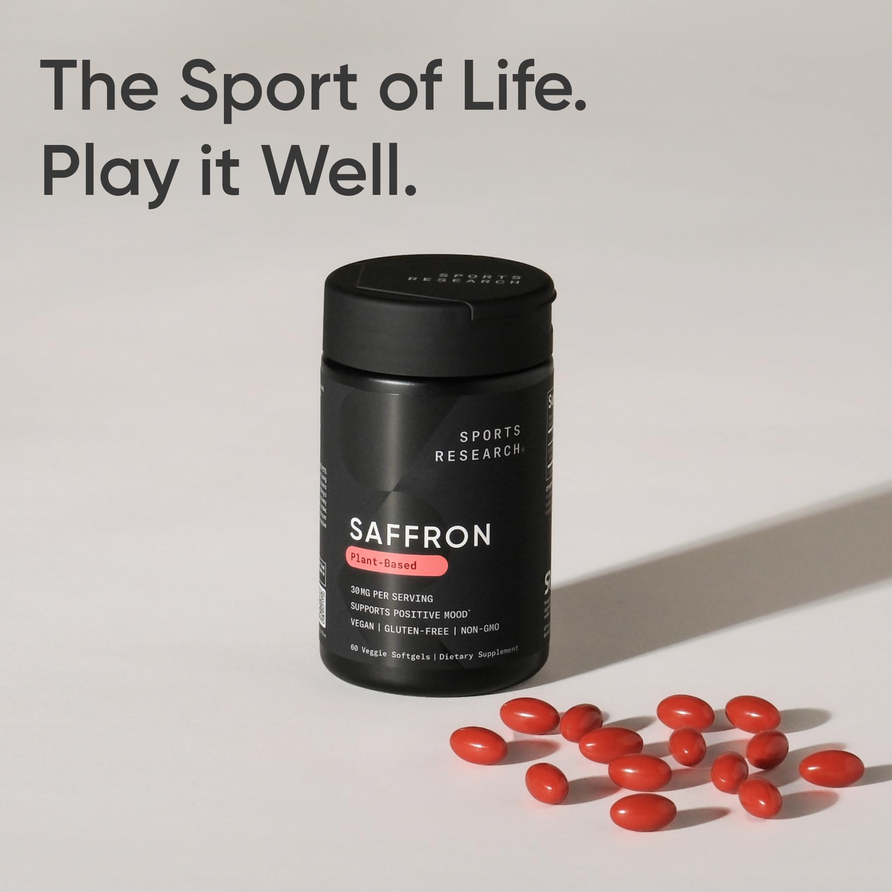 Sports Research® Pure Saffron Supplement, 30 mg - Mood & Stress Support - Made w/Affron® Saffron Extract - Vegan Certified · Non-GMO · Gluten Free – 60 Veggie Softgels Sports Research buy supplements Au
