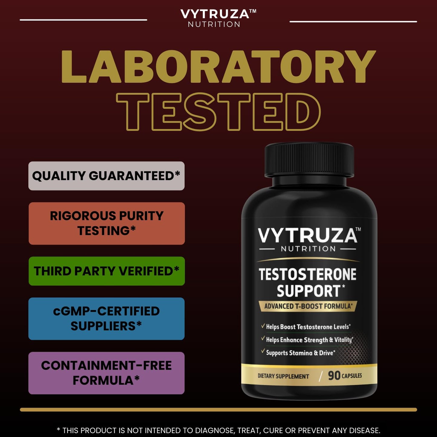 VYTRUZA Nutrition Advanced T-Boost Formula Test Support Capsules, Premium Ingredients, Energy, Strength Support Supplement for Men, 90 Capsules VYTRUZA buy supplements Au