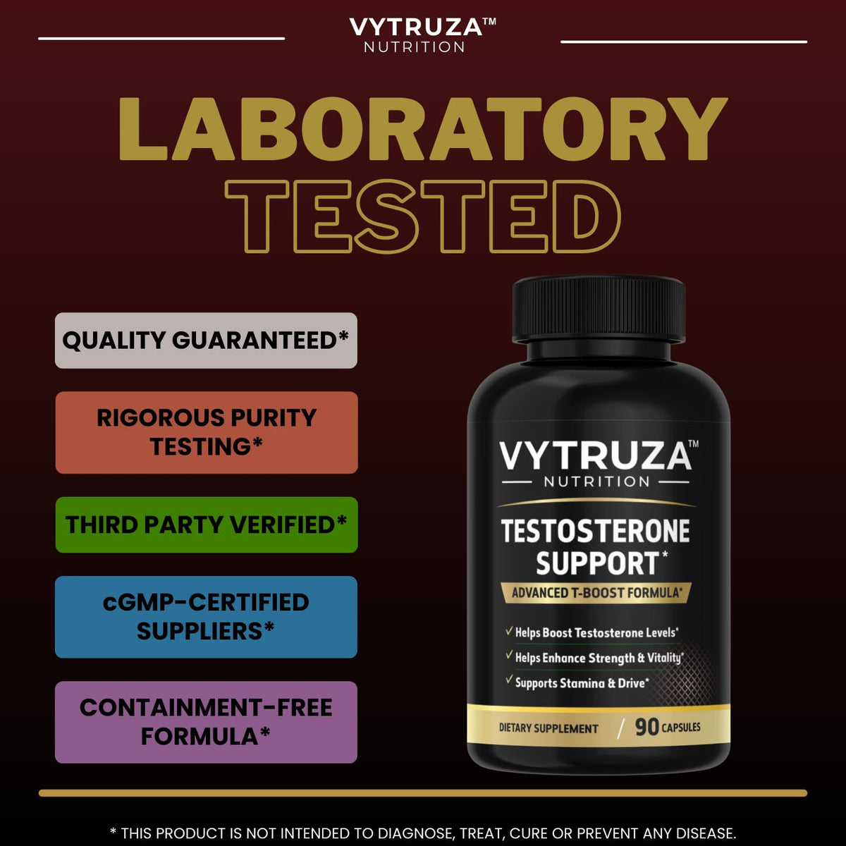 VYTRUZA Nutrition Advanced T-Boost Formula Test Support Capsules, Premium Ingredients, Energy, Strength Support Supplement for Men, 90 Capsules VYTRUZA buy supplements Au