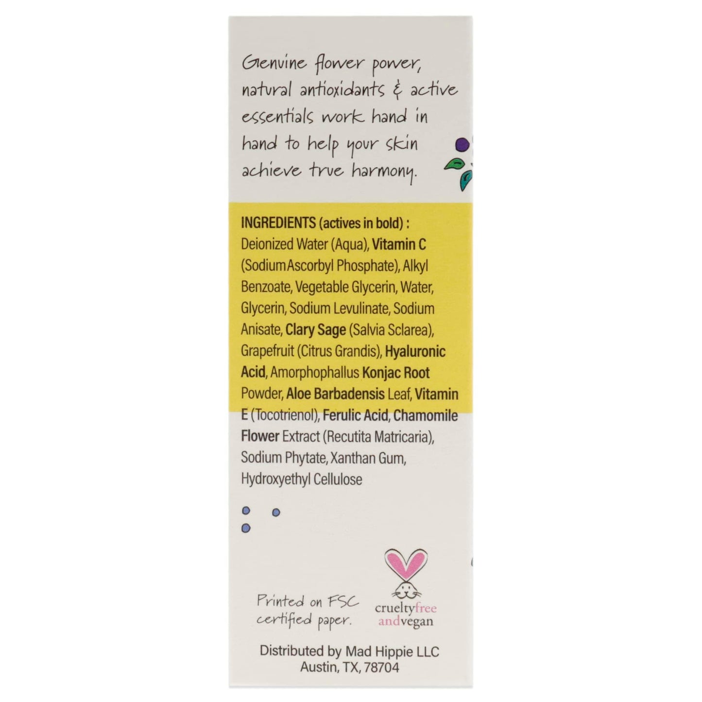 Mad Hippie Vitamin C Serum for Face – C + E + Ferulic Acid, Hyaluronic Acid, Stable Low-Irritation Formula, Brightening, 1.02 Fl Oz