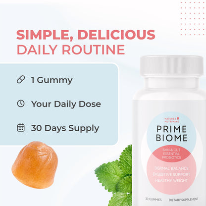 Nature’s NutriWave PrimeBiome Probiotic Gummies – Plant-Based Blend with Inulin, Lion’s Mane, Ginger & More– Non-GMO, No Stimulants, GMP Certified – 30 Gummies, 6 Month Supply Nature’s NutriWaveBuy Supplements Australia
