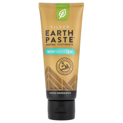 Redmond Earthpaste with Silver - Natural Non-Fluoride Toothpaste, 4 Ounce Tube (Peppermint)