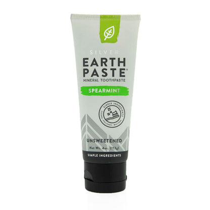 Redmond Earthpaste with Silver - Natural Non-Fluoride Toothpaste, 4 Ounce Tube (Peppermint)