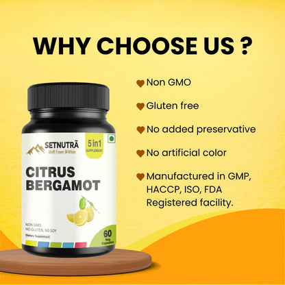 SETNUTRA Well From Within 5 in 1 Citrus Bergamot Supplement with Black Chokeberry Olive Leaf Niacin & Black Pepper | Heart Health Support Antioxidant Boost | Non GMO Gluten Free Capsules (60 Count) SETNUTRA Well From Within buy supplements Au