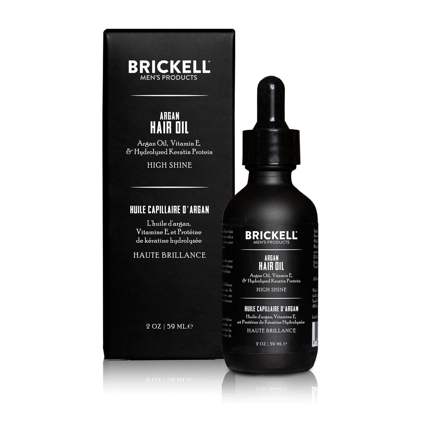 Brickell Men's Argan Oil for Hair, Lightweight Hair Oil Treatment For Men, With Argan Oil, Hydrolyzed Proteins, and Vitamin E, 2 Ounce, Scented