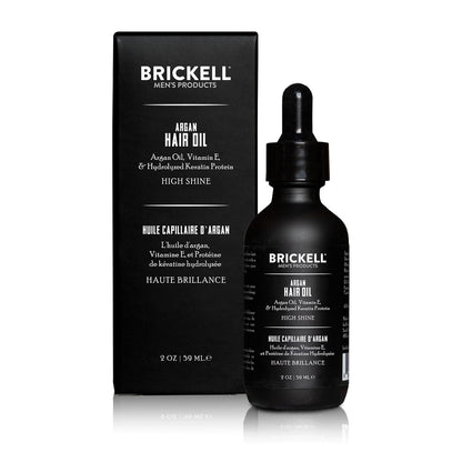 Brickell Men's Argan Oil for Hair, Lightweight Hair Oil Treatment For Men, With Argan Oil, Hydrolyzed Proteins, and Vitamin E, 2 Ounce, Scented