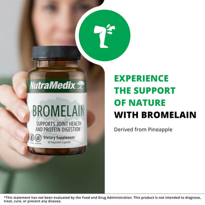 NutraMedix Bromelain Supplements - Proteolytic Enzymes from Pineapple Stems + Bromelain 1,000mg - Designed to Offer Digestion, Exercise and Joint Support - Gluten, Soy and Dairy-Free (60 Capsules) NutraMedix buy supplements Au