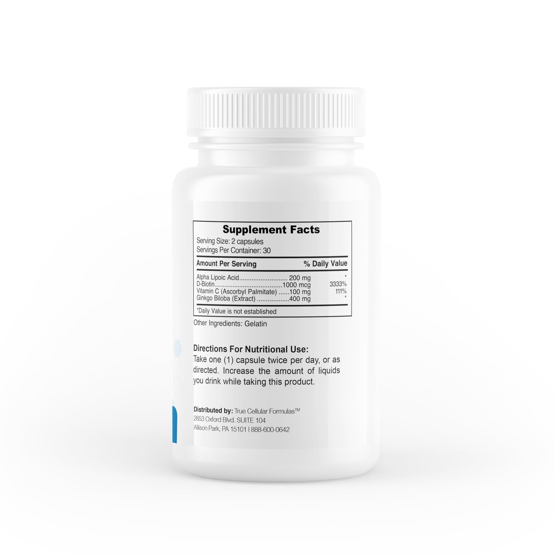 True Cellular Formulas BrainDTX - Supports Cognitive Function, Focus & Mental Clarity - Promotes Clear Thinking & Memory - with Alpha Lipoic Acid & Biotin - Antioxidant Support - 60 Capsules True Cellular Formulas buy supplements Au