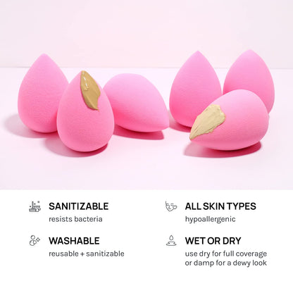 AOA Studio Collection makeup Sponge Set Latex Free and High-definition Set of 6 makeup Wonder blender For Powder Cream and Liquid, Super Soft Wonder Beauty Cosmetic AOA STUDIOBuy Supplements Australia