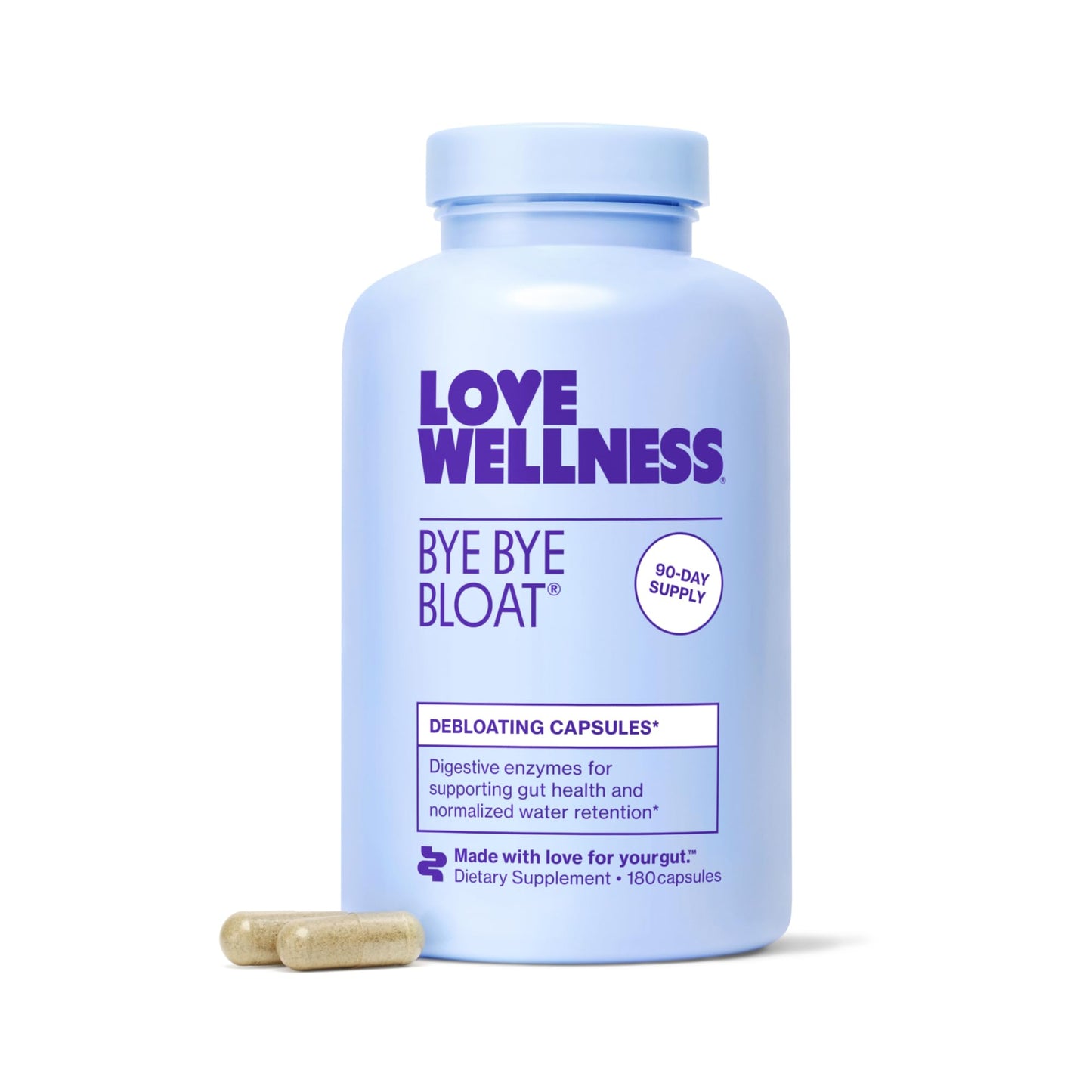 Love Wellness Bye Bye Bloat, Digestive Enzymes | Bloating Relief for Women | Help Reduce Gas Relief & Water Retention | Supports Digestive Health with Fenugreek & Dandelion | 180 Count Love Wellness buy supplements Au