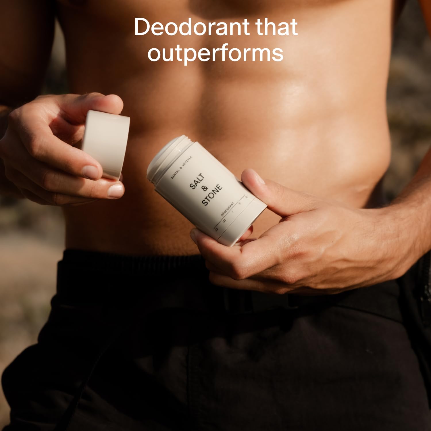 Salt & Stone Aluminum Free Deodorant | Extra Strength 48 Hour Protection for Women & Men | Made with Seaweed Extracts, Niacinamide & Prebiotics | Santal & Vetiver Salt & StoneBuy Supplements Australia