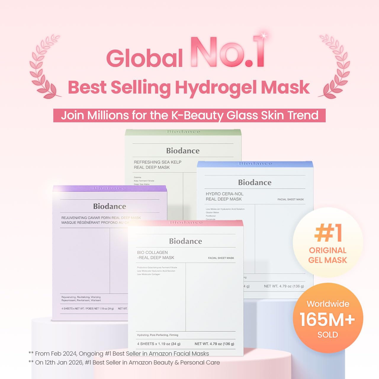 BIODANCE Bio-Collagen Real Deep Mask, Hydrating Overnight Hydrogel Face Mask, Pore Minimizing, Elasticity, Plumping, Travel Essentials & Self Care Gifts for Women, Korean Skin Care | 1.19oz(34g) x 4ea BIODANCEBuy Supplements Australia