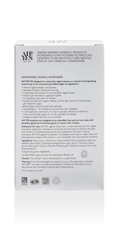 AH! YES® Long Lasting Vaginal Moisturizer for Vaginal Dryness, Water Based & Estrogen-Free, 6 Pre-Filled Applicators AH! YES buy supplements Au