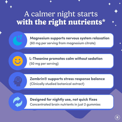 FIRST DAY Calm Magnesium Gummies for Men, L-Theanine, Melatonin-Free, 60ct | Vegan strawberry citrate magnesium for men with L-theanine and Zembrin; melatonin-free nighttime relaxation support.