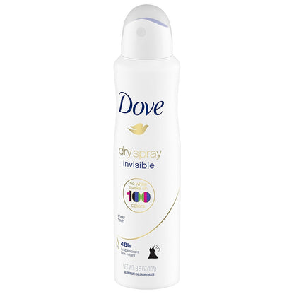 Dove Dry Spray Antiperspirant - Invisible - Sheer Fresh - Net Wt. 3.8 OZ (107 g) Per Can - Pack of 3 Cans