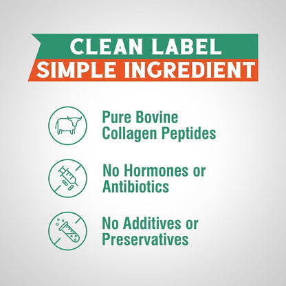 Vitalibre Bovine Collagen Peptides Powder for Women and Men, Grass-Fed Hydrolyzed Collagen Protein Type I & III, Skin, Hair, Nails, Bones, Digestion, Unflavored, Non-GMO, Keto & GF, 22 Servings, 16oz
