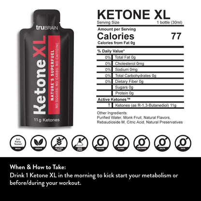 Ketone XL No Caffeine Exogenous Ketones Energy Shots – 10 Pack of Caffeine-Free Energy Drinks with 11g Ketones Per Shot – Sugar Free, Salt Free, Clean Ketone Energy (Lemonade)