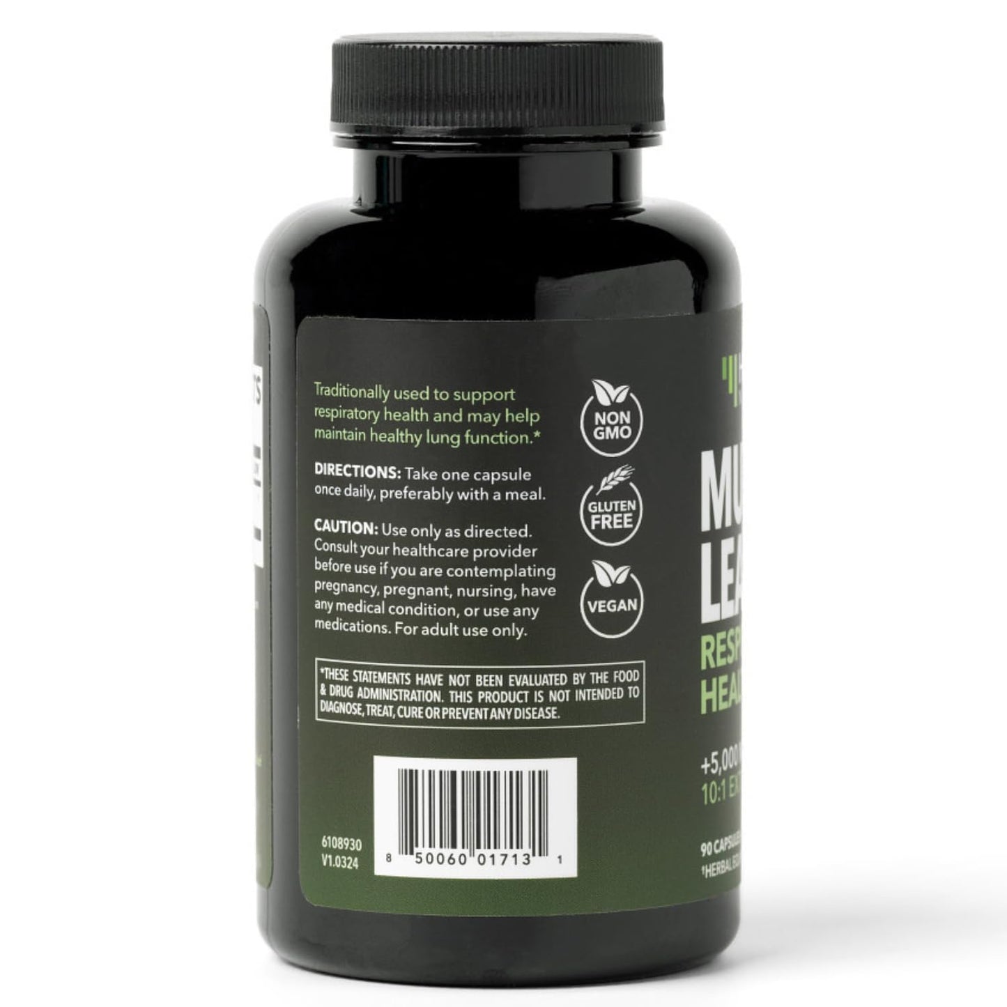 500mg Mullein Extract for Lung Support and Respiratory Health, 30 Count | Mullein Leaf Capsules for Respiratory Health, Vegan, Non-GMO Herbal Supplement for Overall Daily Wellness, 1 Month Supply
