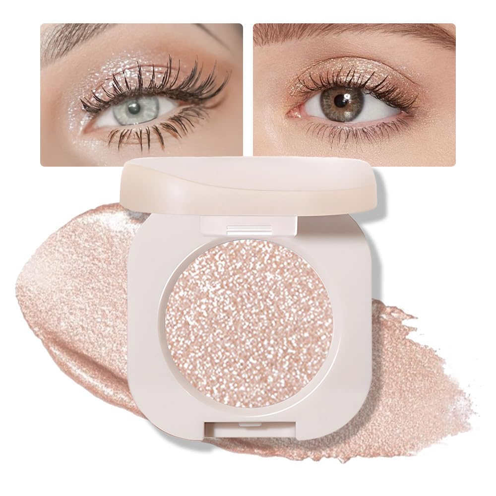 FeiCuiYun Glitter Shimmer Sparkle Eye Shadow Palette Makeup for Older Women, Pearl White Silver Glitter Shimmer Metallic Holographic Iridescent Cream Iridescent Single Monochrome Eyeshadow Makeup, 11 FeiCuiYunBuy Supplements Australia