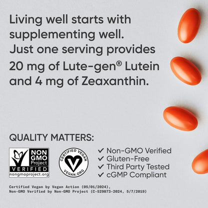 Sports Research® Lutein and Zeaxanthin Capsules - Eye Health Support Supplement Made with Lute-Gen® and Organic Coconut Oil - Vegan Friendly & Non-GMO Verified - 30 Veggie Softgels Sports Research buy supplements Au