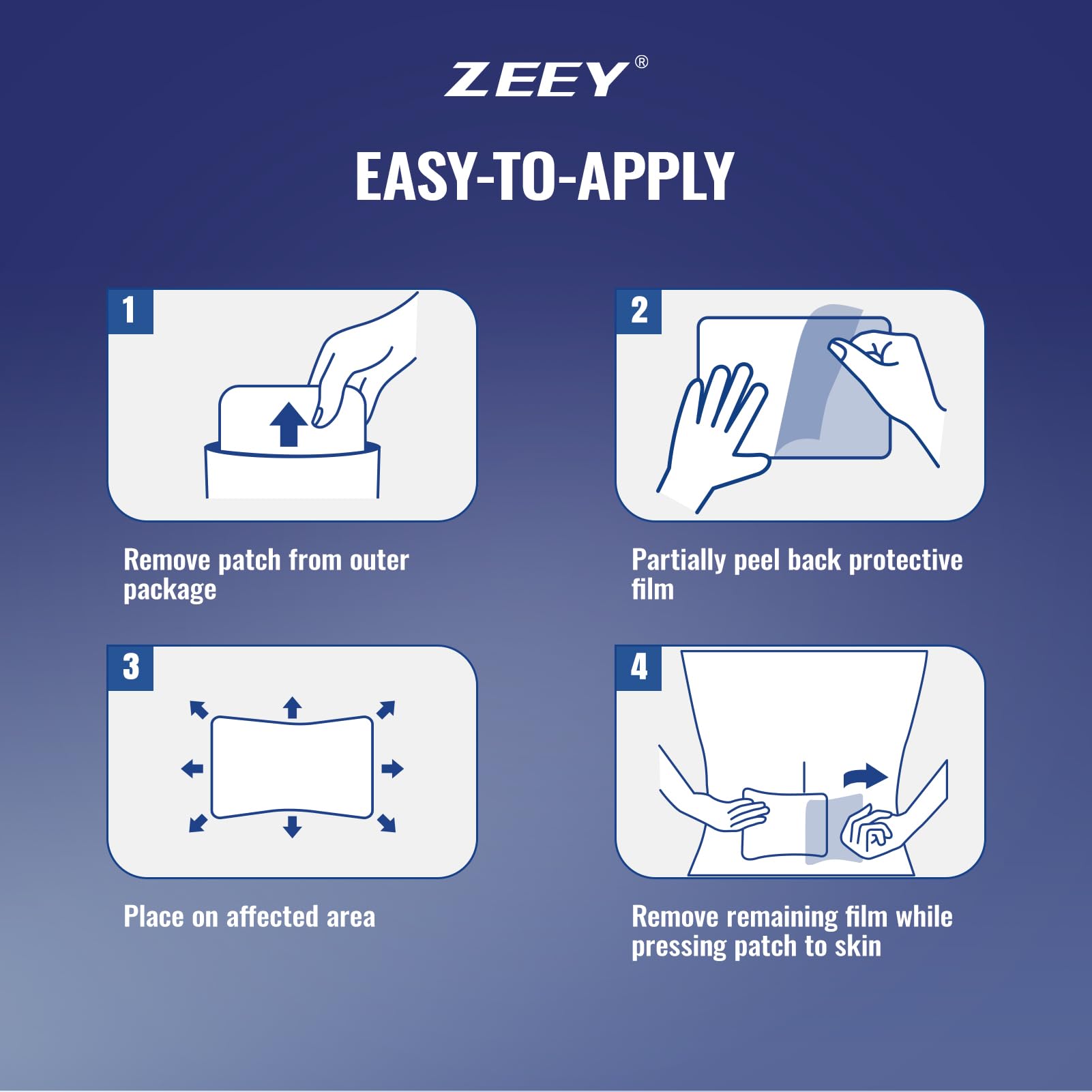 ZEEY 5% Menthol Overnight Pain Relief Patches, French Lavender Oil Pain Patch for Back, Knee, Neck, Shoulders, Joints, Muscle Soreness, Fast Acting, Topical Analgesic, Gel Patch, 3.94" x 2.76", 5Ct ZEEYBuy Supplements Australia