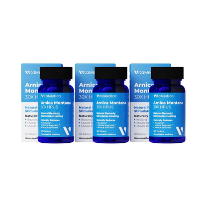 VitaMedica Arnica Montana 30X Homeopathic Tablets for Bruising Pain and Swelling | Plant Based Formula | Recommended by Plastic Surgeons | Natural Recovery Surgery Or Injury | 3 Pack | 150 Servings VitaMedicaBuy Supplements Australia